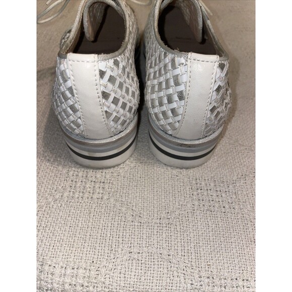 Pertini Women’s Casual Sneakers Size 35 U.S. 4 M White Silver Leather Athleisure - Picture 10 of 12